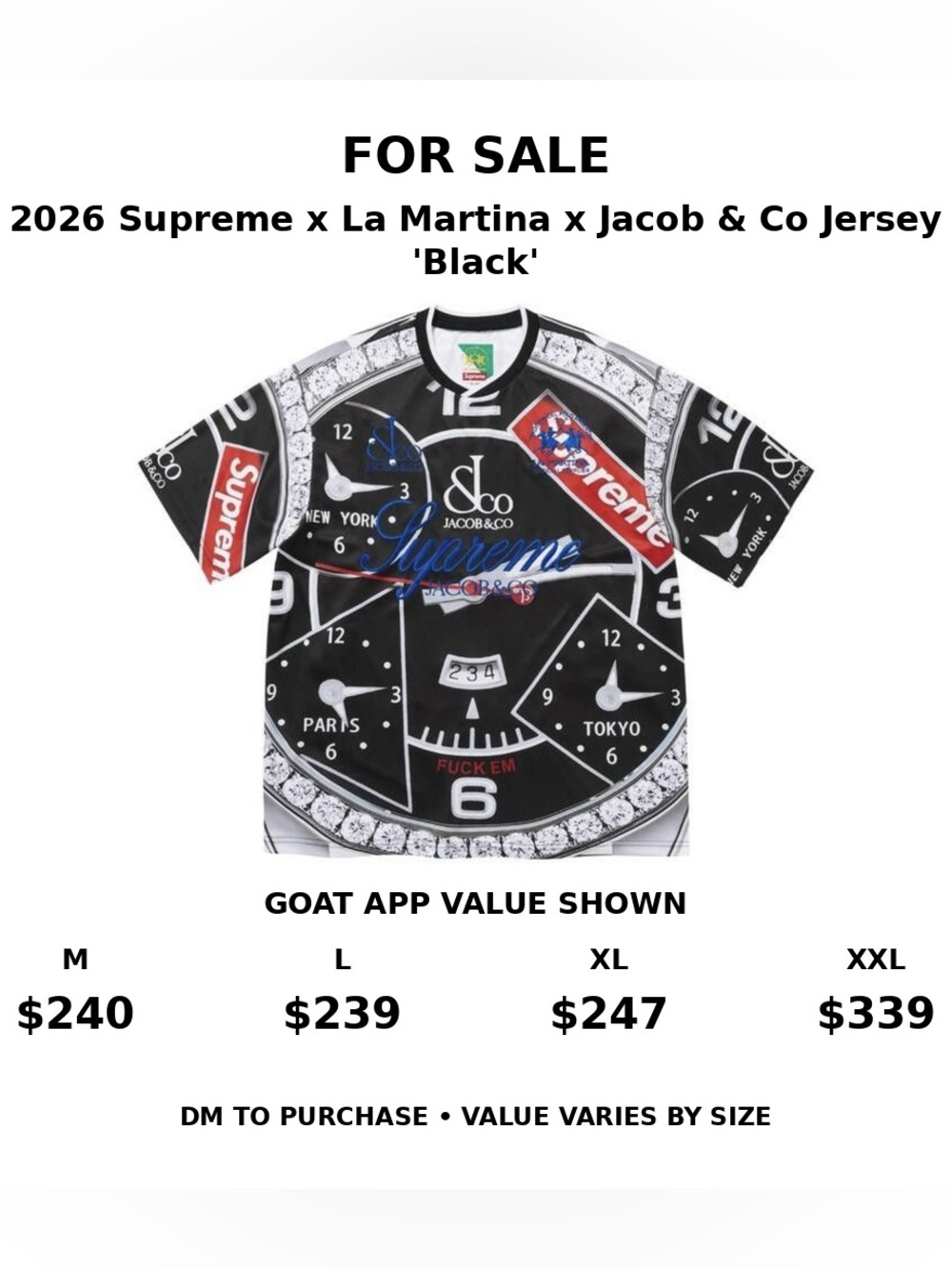Supreme Black Multi-Logo Graphic Jersey